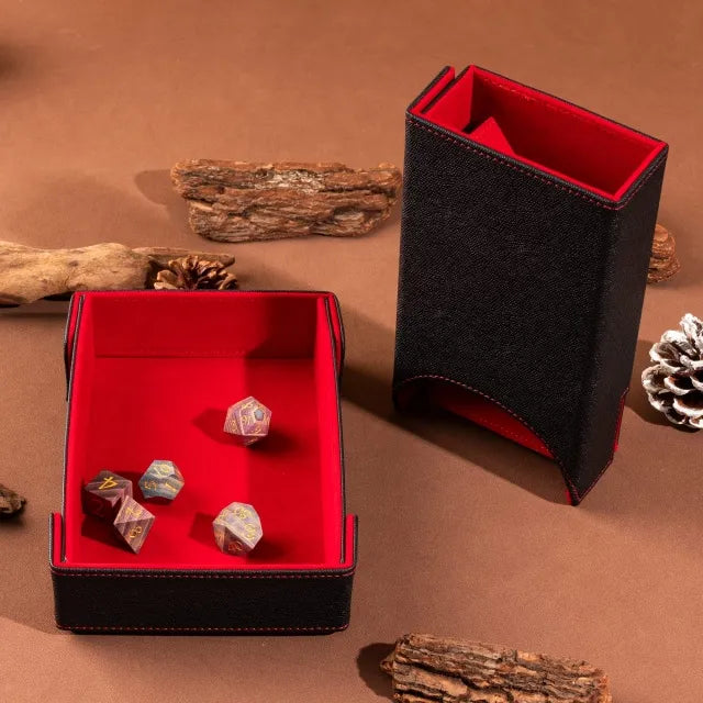 Folding Dice Tower & Dice Tray - Red