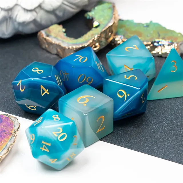 Agate Dice - Blue