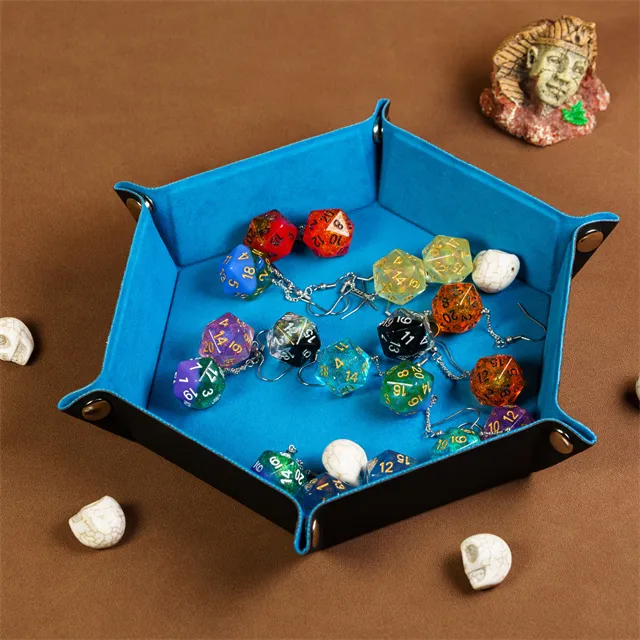 Hexagonal Dice Tray - Blue