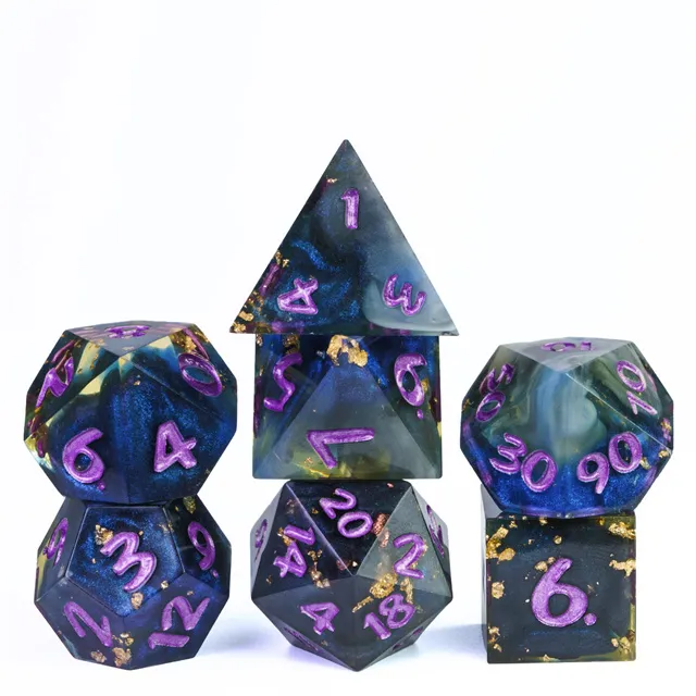 Blue & Gold Foil Dice