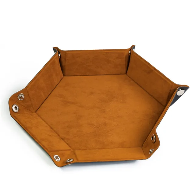 Hexagonal Dice Tray - Brown
