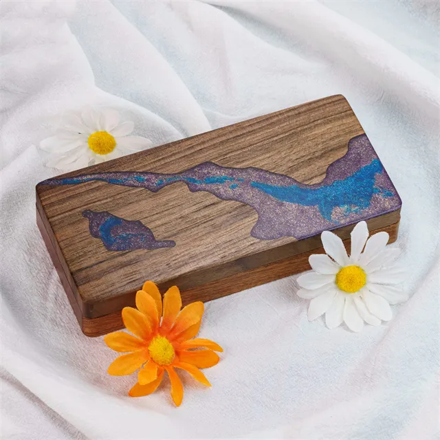 Wood and Resin Dice Box - Magic Pool