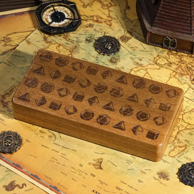 Wooden Dice Box - Mixed Dice