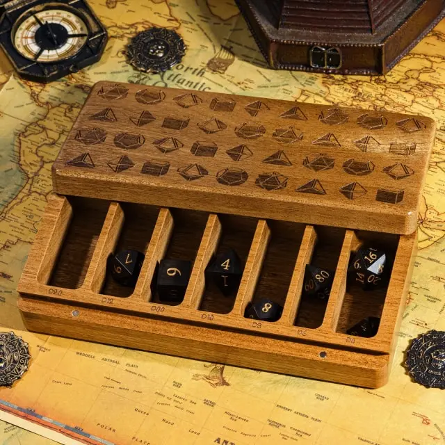 Wooden Dice Box - Mixed Dice