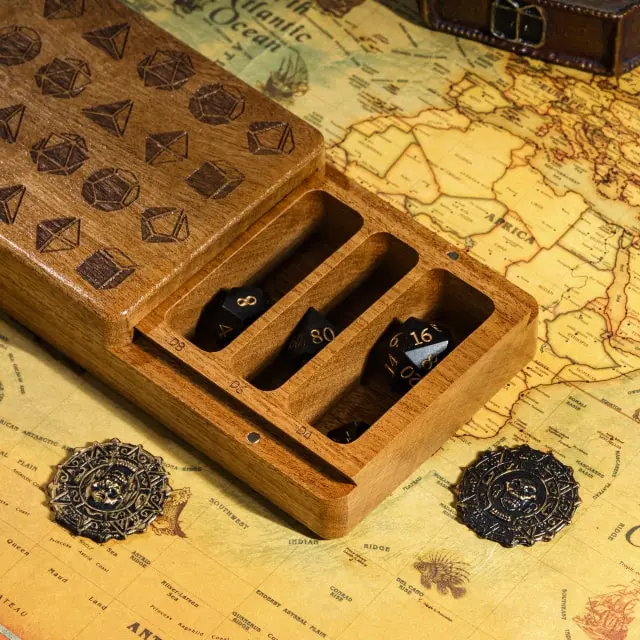 Wooden Dice Box - Mixed Dice