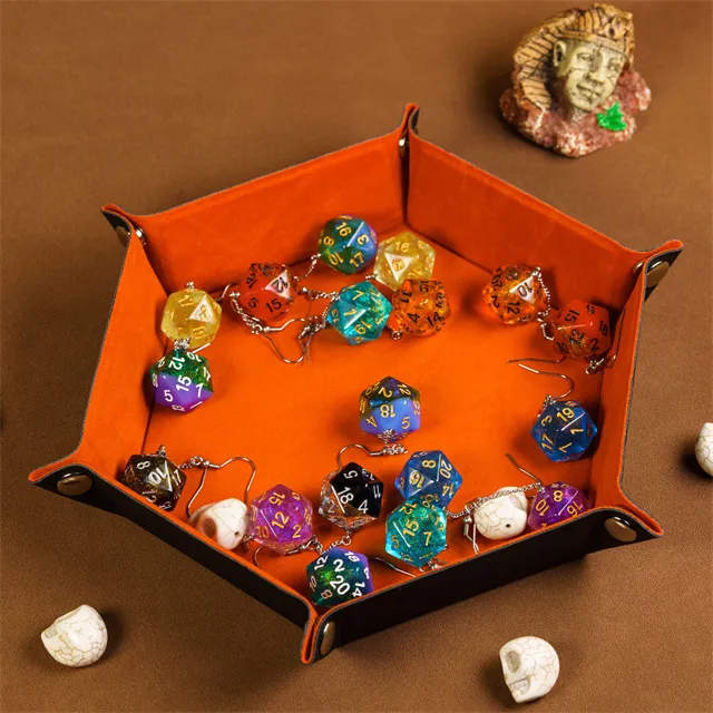 Hexagonal Dice Tray - Orange