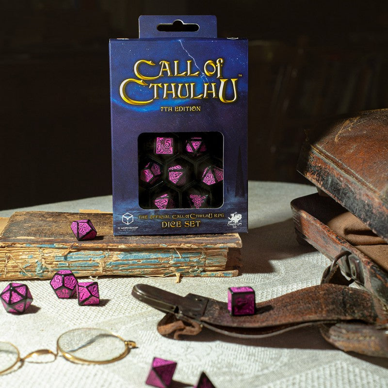 Call of Cthulhu Dice - Black & Magenta (7th Edition)