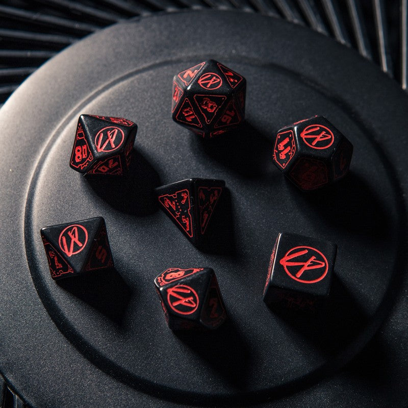 Cyberpunk RED Dice - Blood Over Chrome