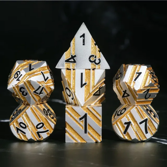 Silver & Gold Metal Dice