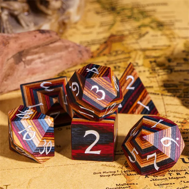 Wooden Dice - Subtle Rainbow
