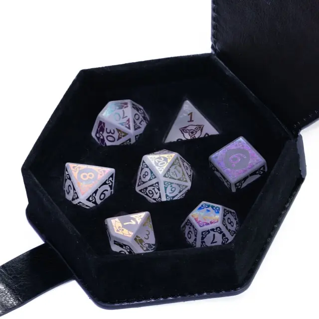 White Quartz Dice - Celtic Knot