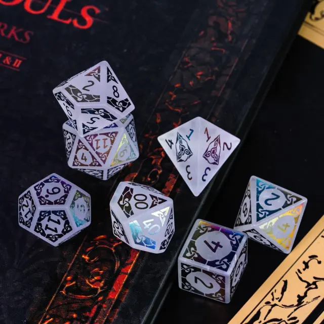 White Quartz Dice - Celtic Knot
