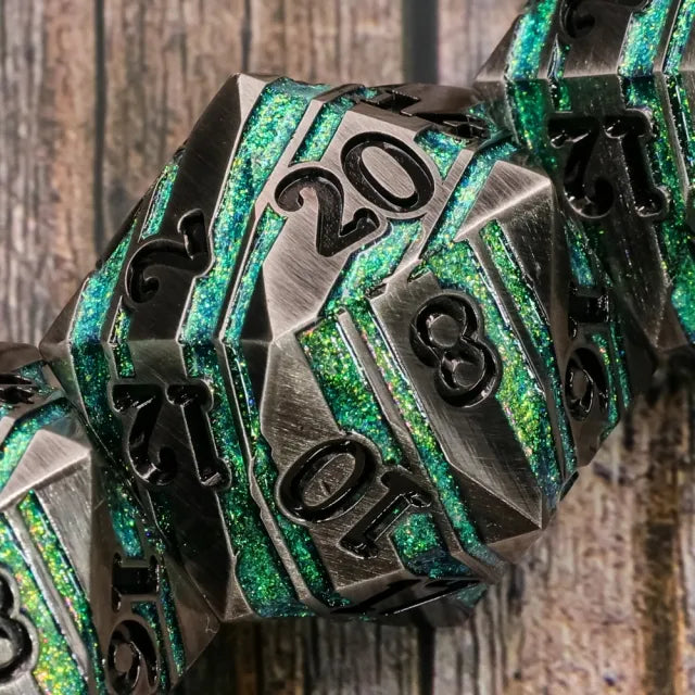 35mm Steel & Green Metal D20