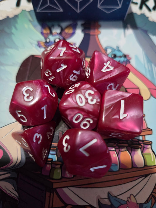 Magenta Pearl Dice Set