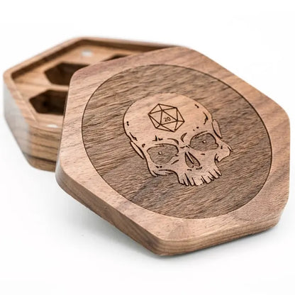Wooden Dice Box - Skull