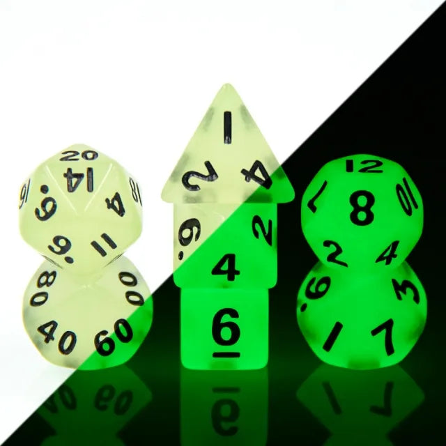 12mm Glow-In-The-Dark Style Dicelings Set