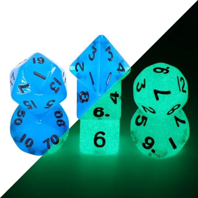 12mm Glow-In-The-Dark Style Dicelings Set