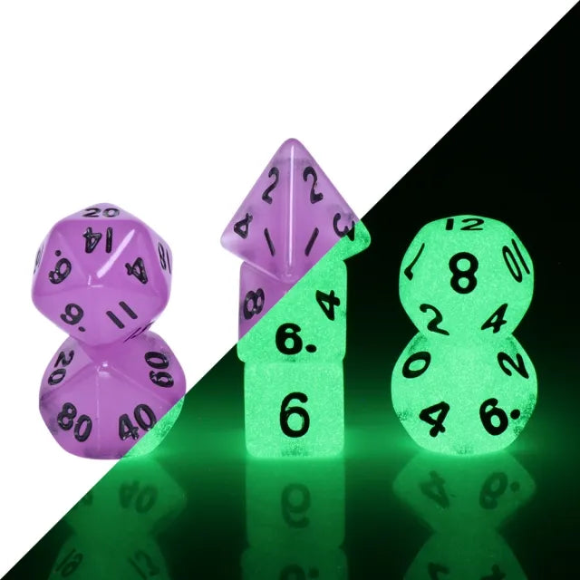 12mm Glow-In-The-Dark Style Dicelings Set