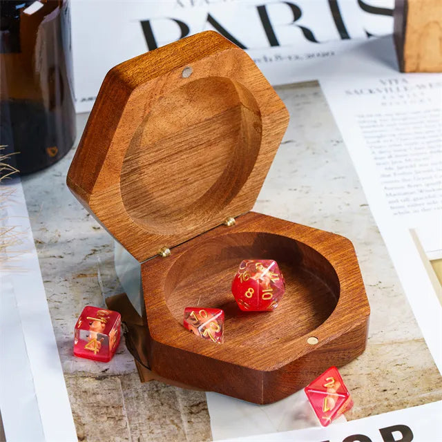 Wooden Dice Box - Compass