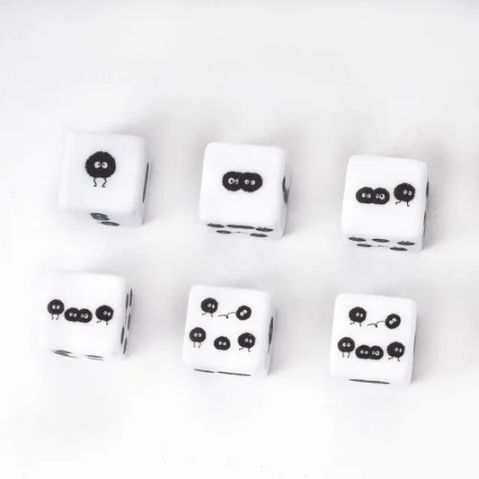 12 Piece D6 Set - Dust Sprites: White