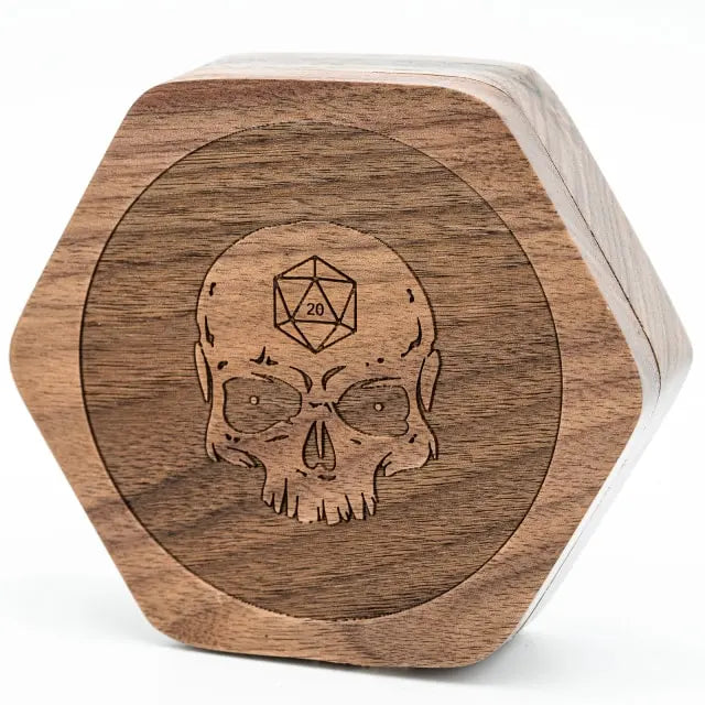 Wooden Dice Box - Skull