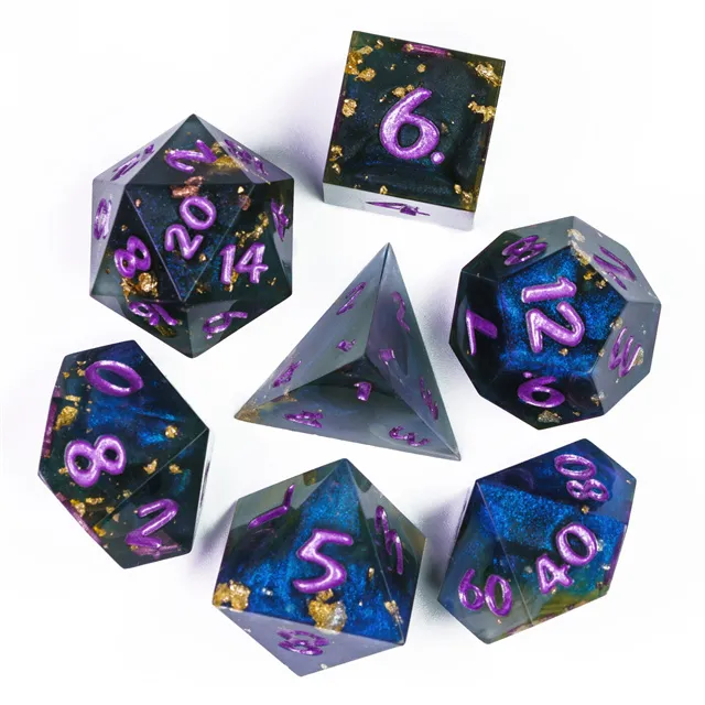 Blue & Gold Foil Dice