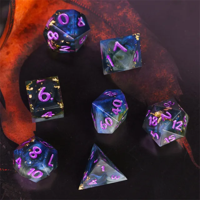 Blue & Gold Foil Dice