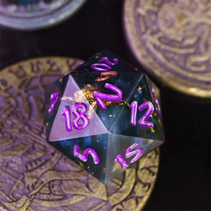 Blue & Gold Foil Dice