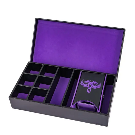 Multi Compartment Dragon Box with Dice Tower - Purple