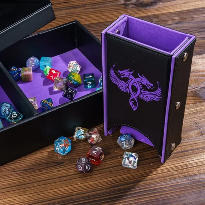 Multi Compartment Dragon Box with Dice Tower - Purple