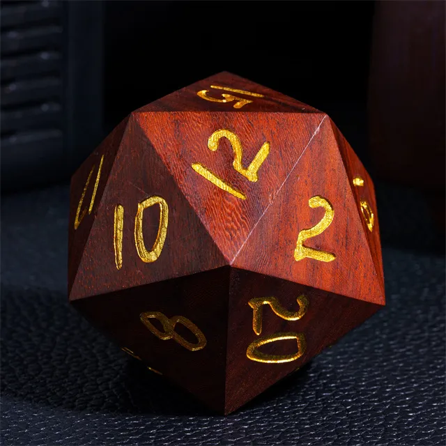 50mm Wooden D20 - Camwood