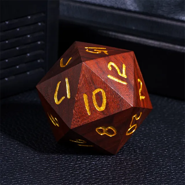 50mm Wooden D20 - Camwood