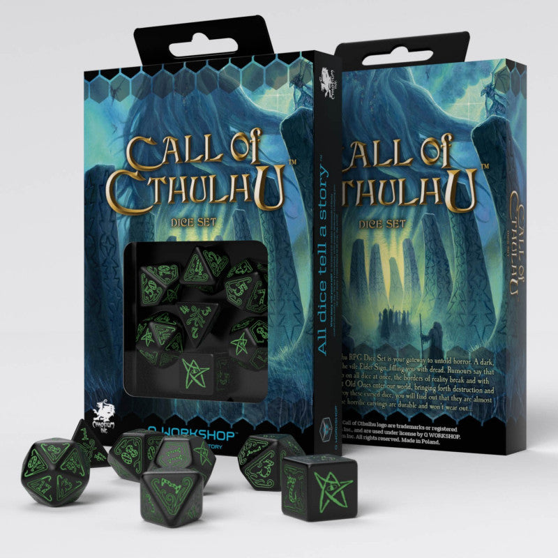 Call of Cthulhu Dice - Black & Green