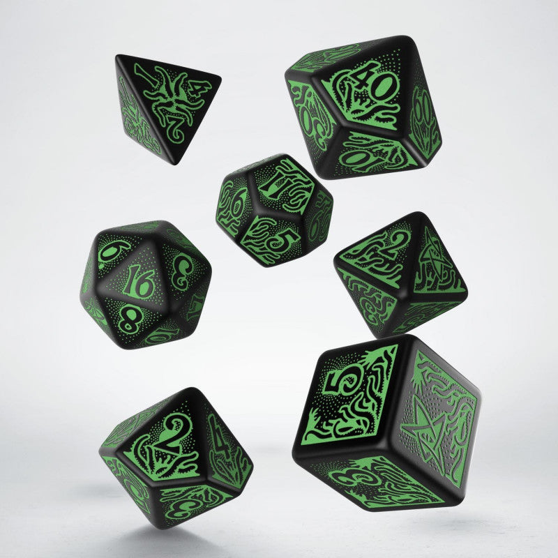 Call of Cthulhu Dice - Black & Light Green (7th Edition)