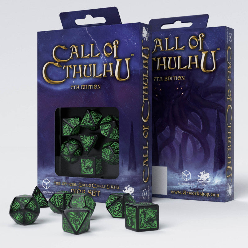 Call of Cthulhu Dice - Black & Light Green (7th Edition)