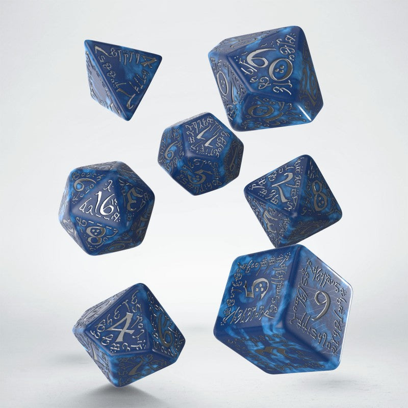 Elvish Dice - Cobalt and Silver