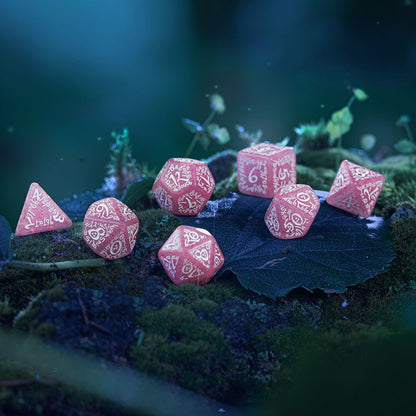 Elvish Dice - Shimmering Pink & White