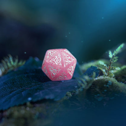 Elvish Dice - Shimmering Pink & White