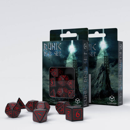 Runic Dice - Black & Red