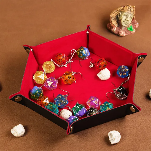 Hexagonal Dice Tray - Red