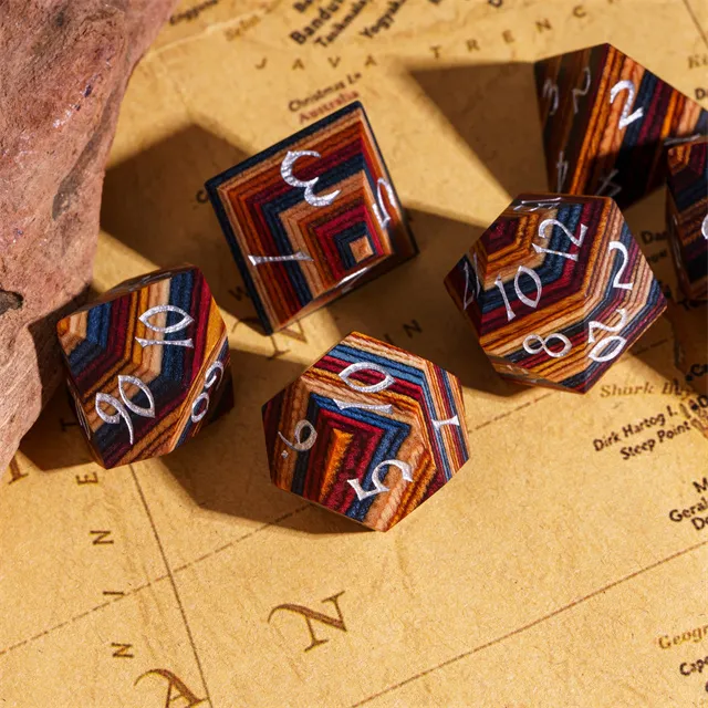 Wooden Dice - Subtle Rainbow