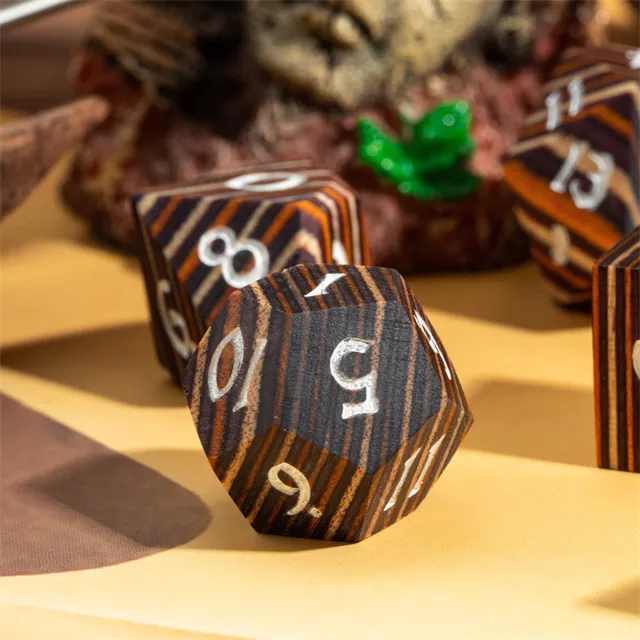 Wooden Dice - Tiger Stripes