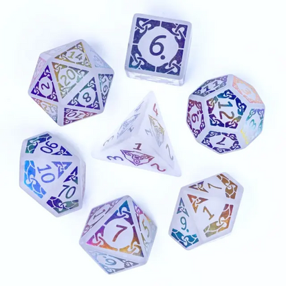 White Quartz Dice - Celtic Knot