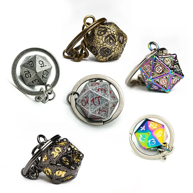 Metal D20 Keyring