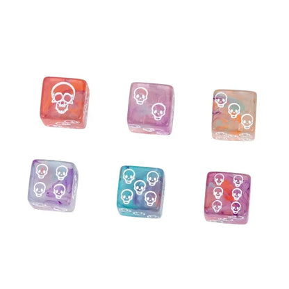 12 Piece D6 Set - Skulls Pattern: Multi-colour