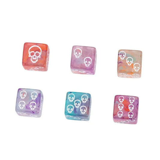 12 Piece D6 Set - Skulls Pattern: Multi-colour