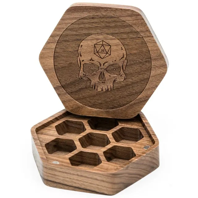Wooden Dice Box - Skull