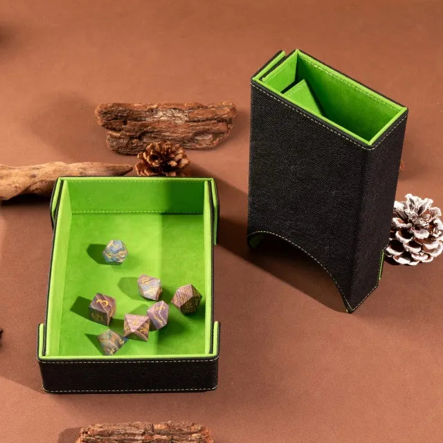 Folding Dice Tower & Dice Tray - Green