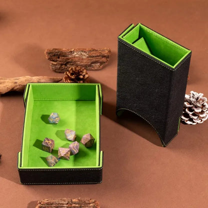 Folding Dice Tower & Dice Tray - Green