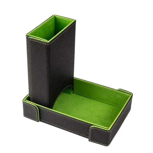 Folding Dice Tower & Dice Tray - Green